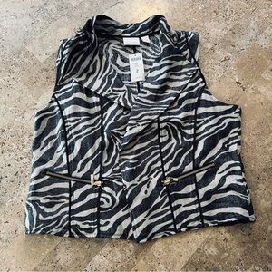 NWT Chico’s Zebra Vest – Large (Chico’s size 2)